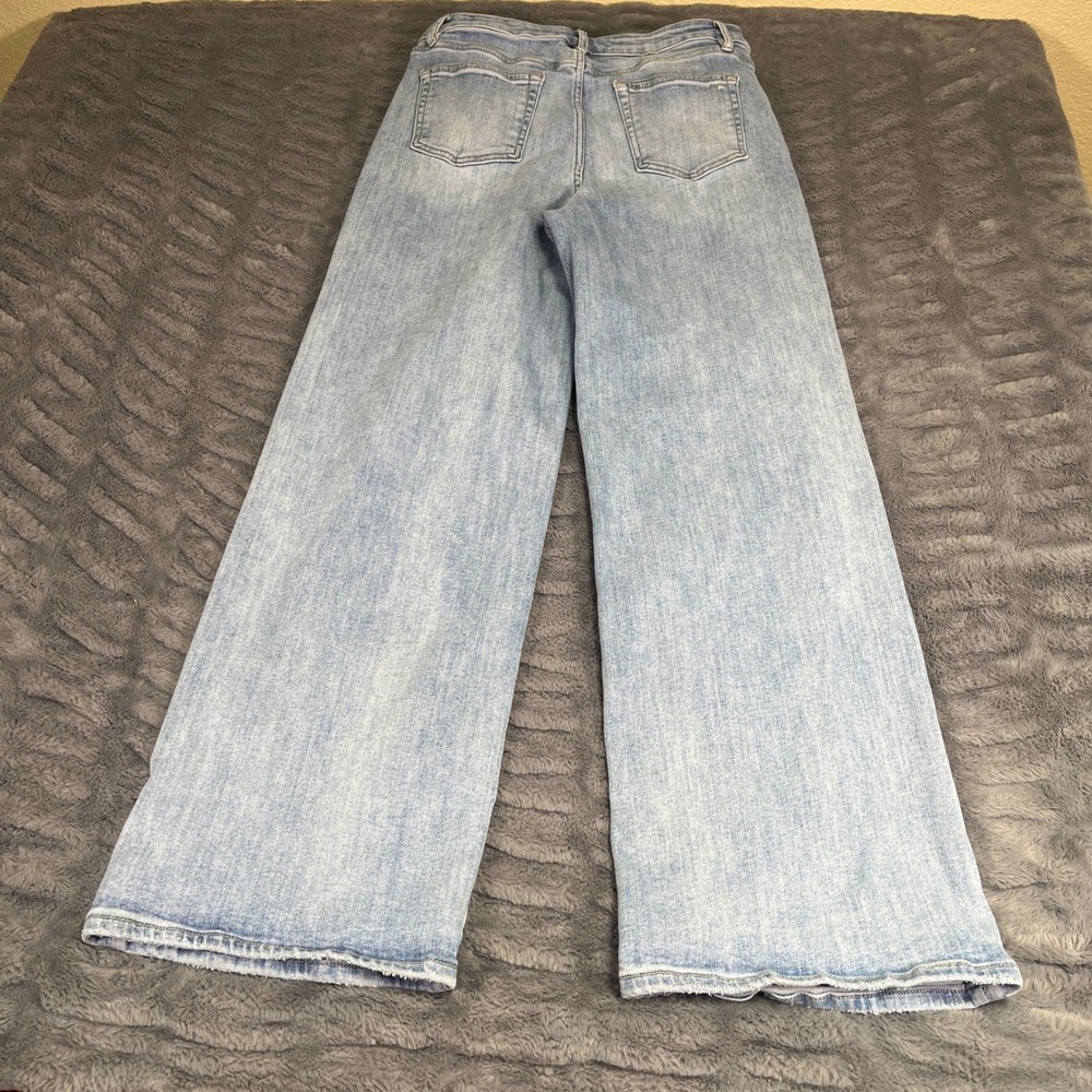 Mica Denim High Rise Wide Leg Jeans Light Wash Raw Hem Size 30 MTT-W3373LT - Picture 3 of 10